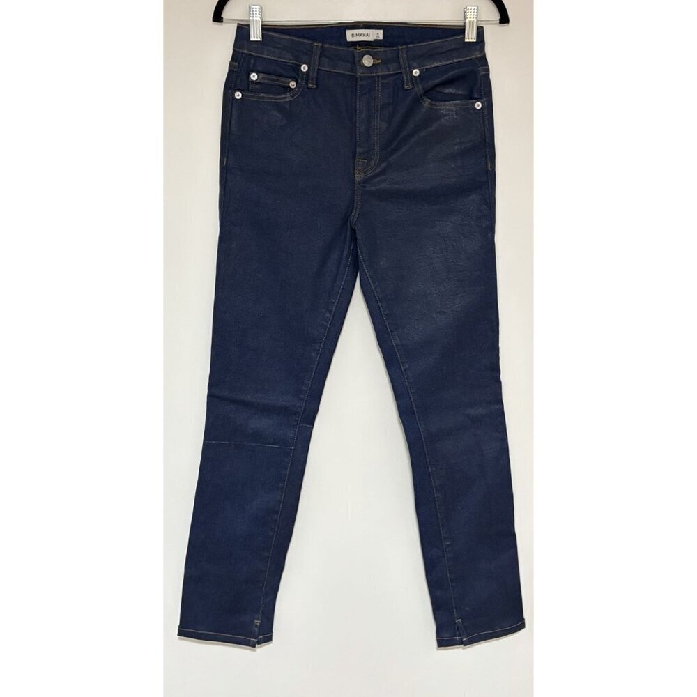 Simkhai Women’s Coated High Rise Blue Jeans Size 28 - See Pics For Flaw